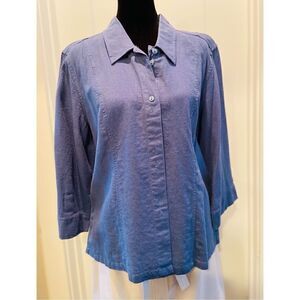 Christopher & Banks New Blue Collared Button Down Top / Jacket with 3/4 Sleeves